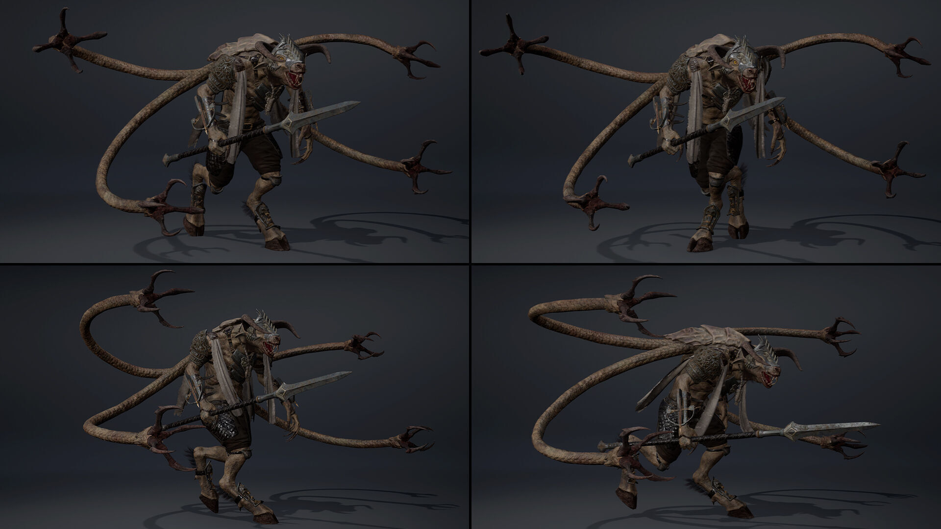 Night Spearman Tentacle Low-poly 3D model_16