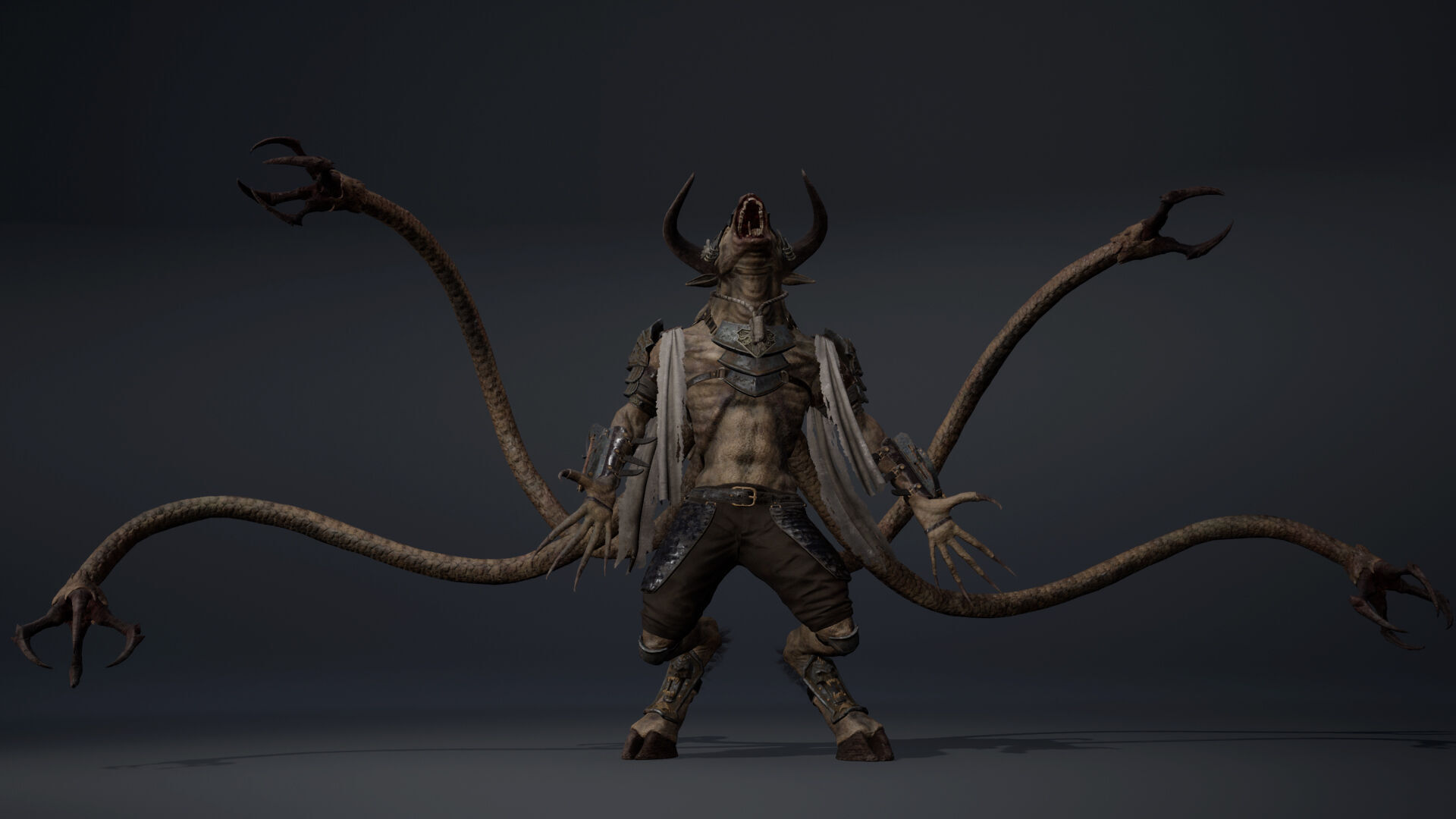 Night Spearman Tentacle Low-poly 3D model_21