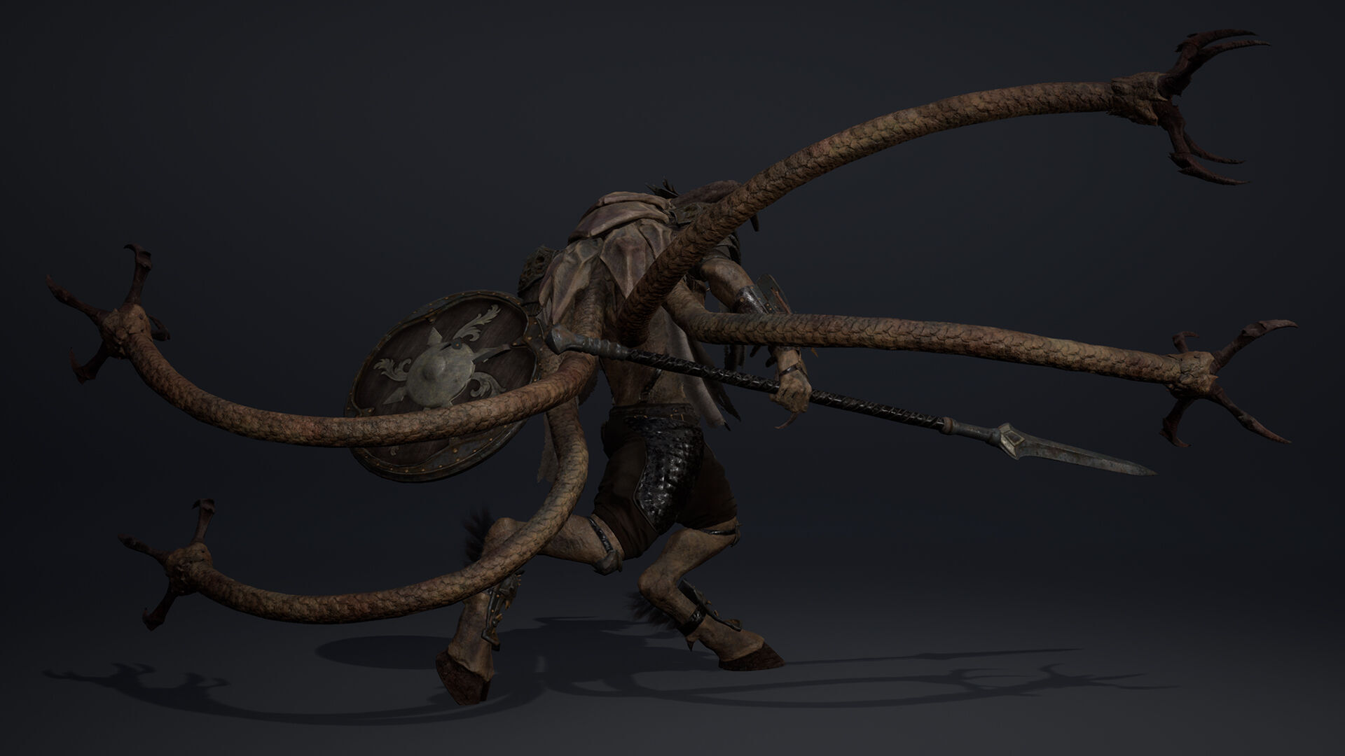 Night Spearman Tentacle Low-poly 3D model_12