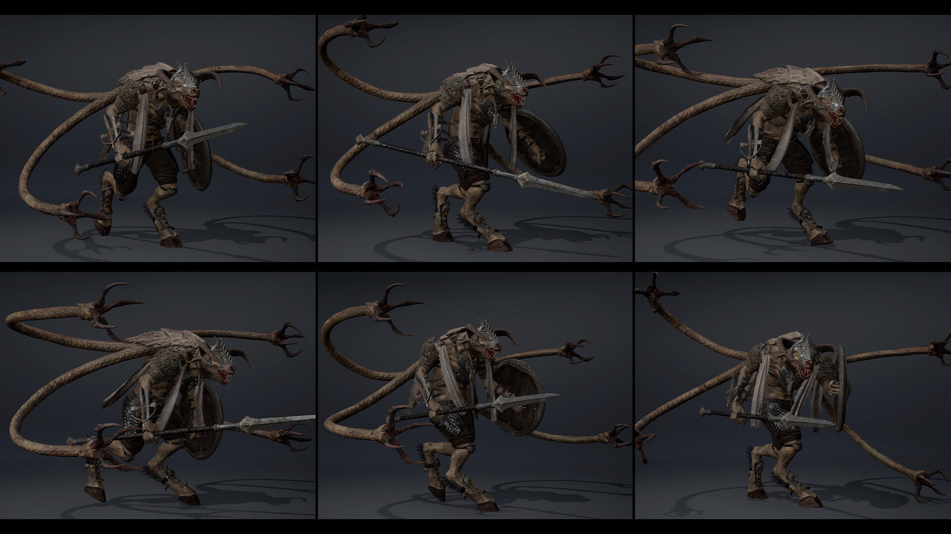 Night Spearman Tentacle Low-poly 3D model_15