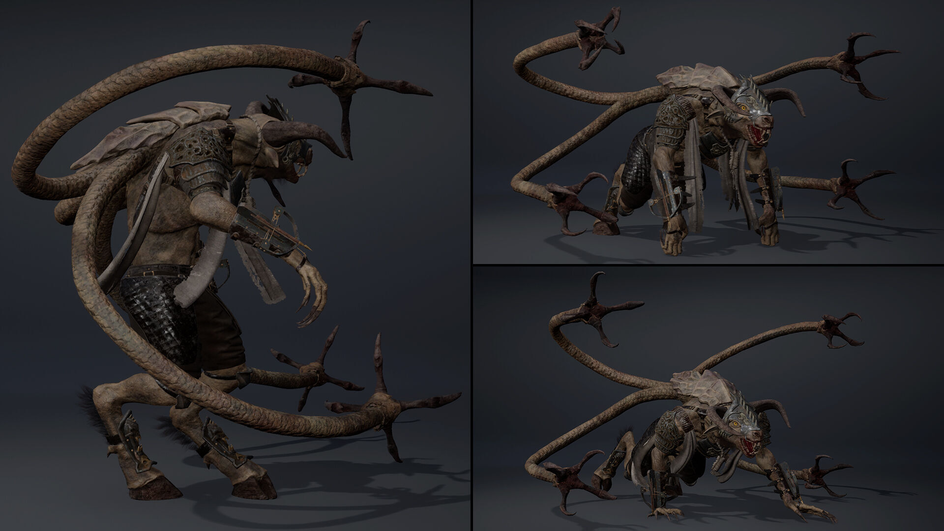 Night Spearman Tentacle Low-poly 3D model_9