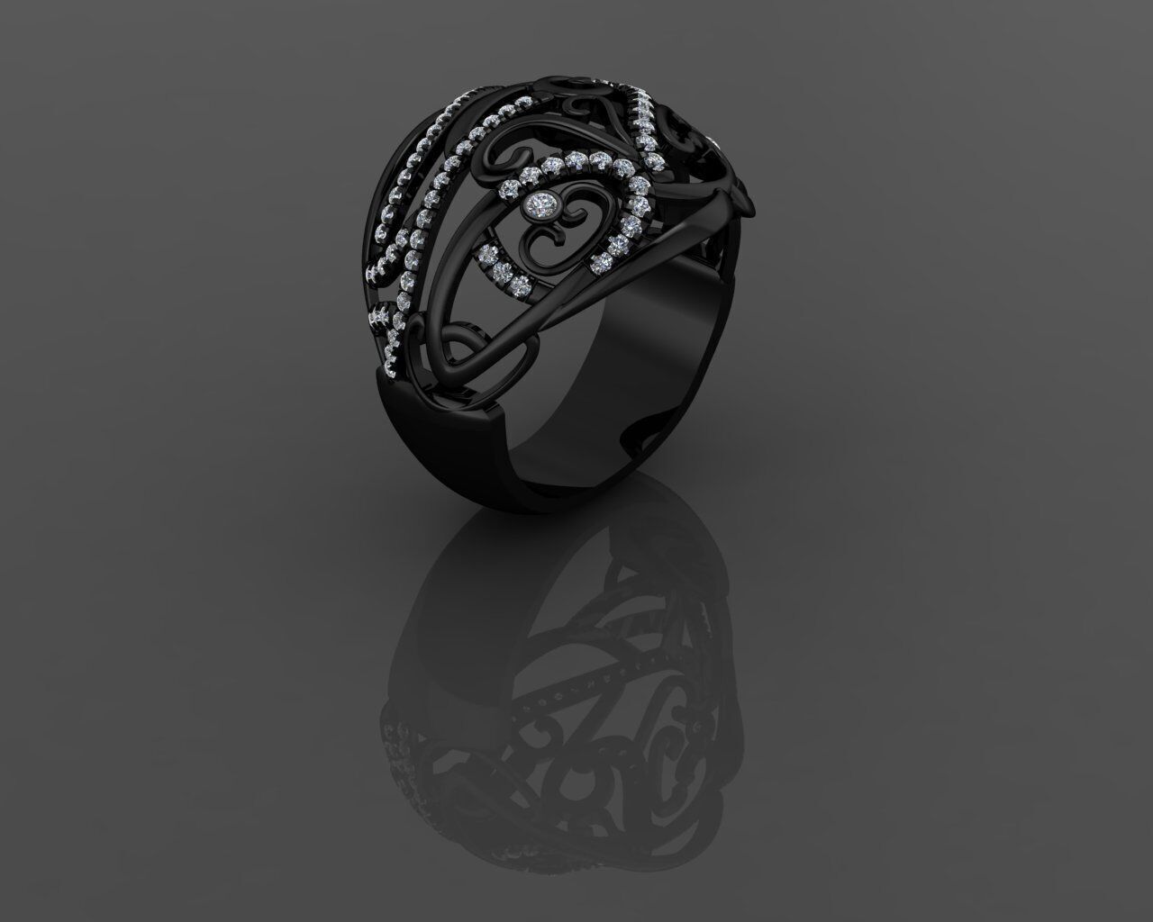 Women Ring 3D print model_29