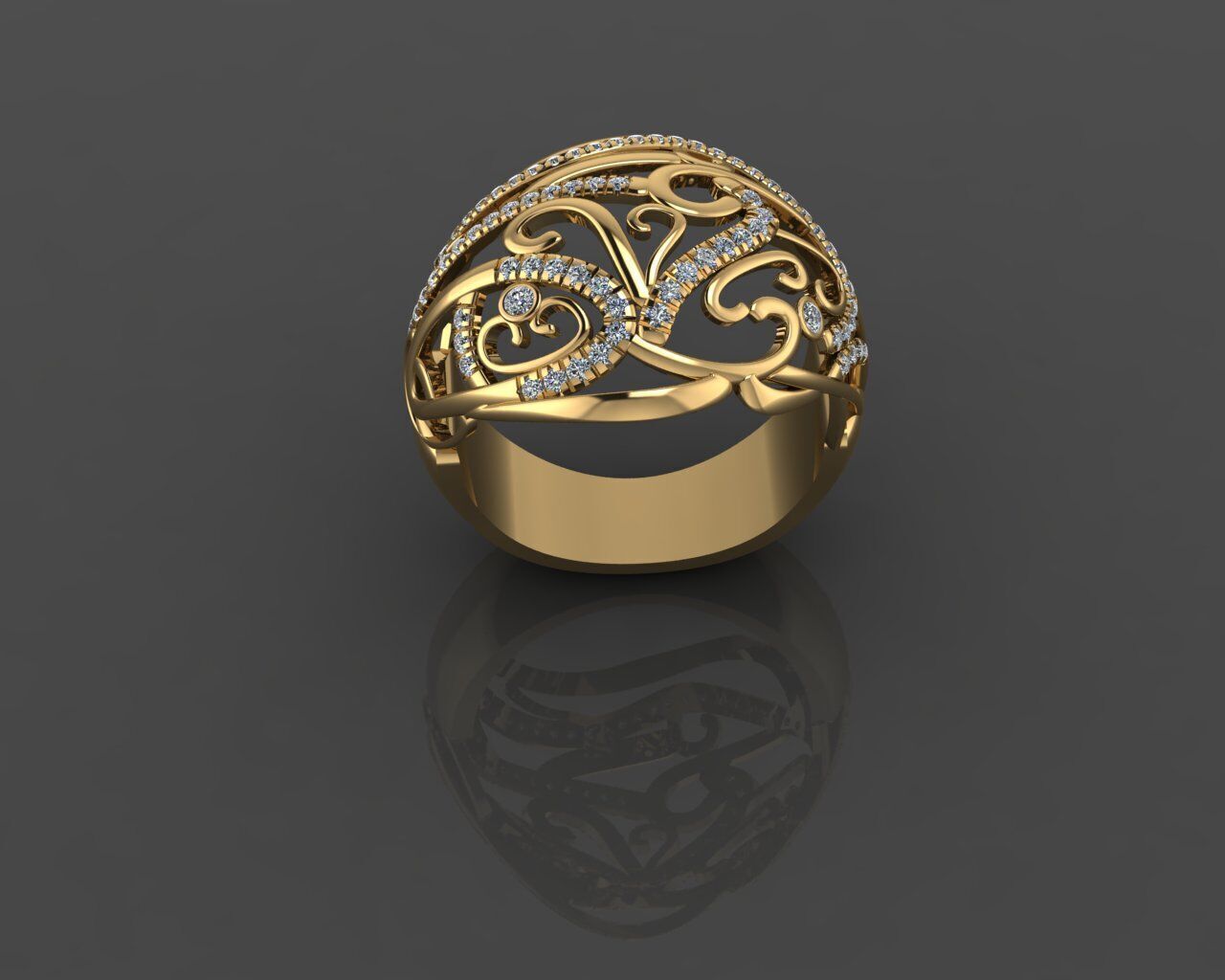 Women Ring 3D print model_7