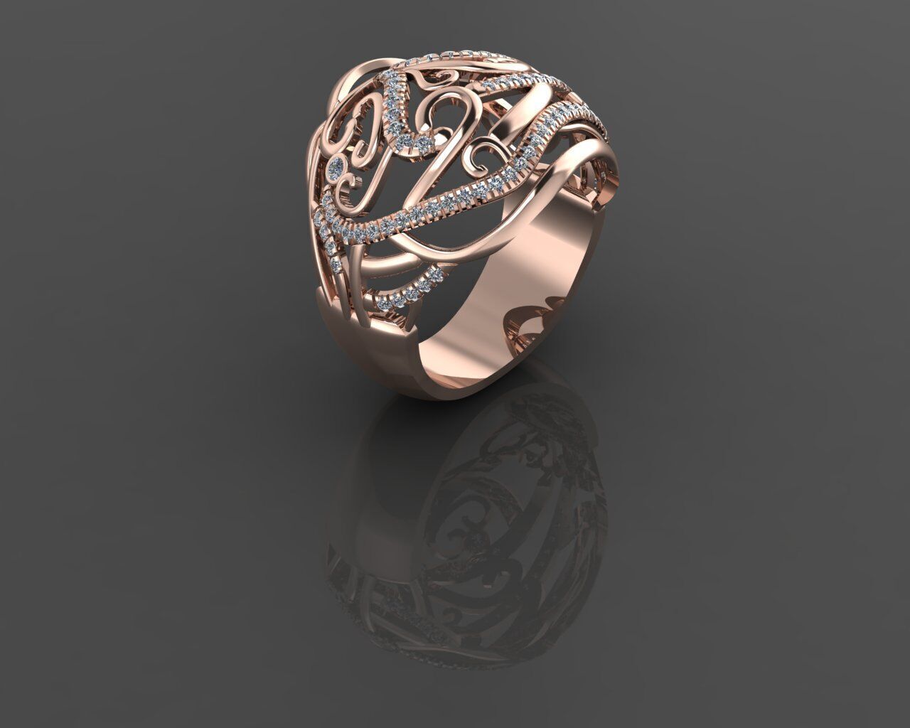 Women Ring 3D print model_15