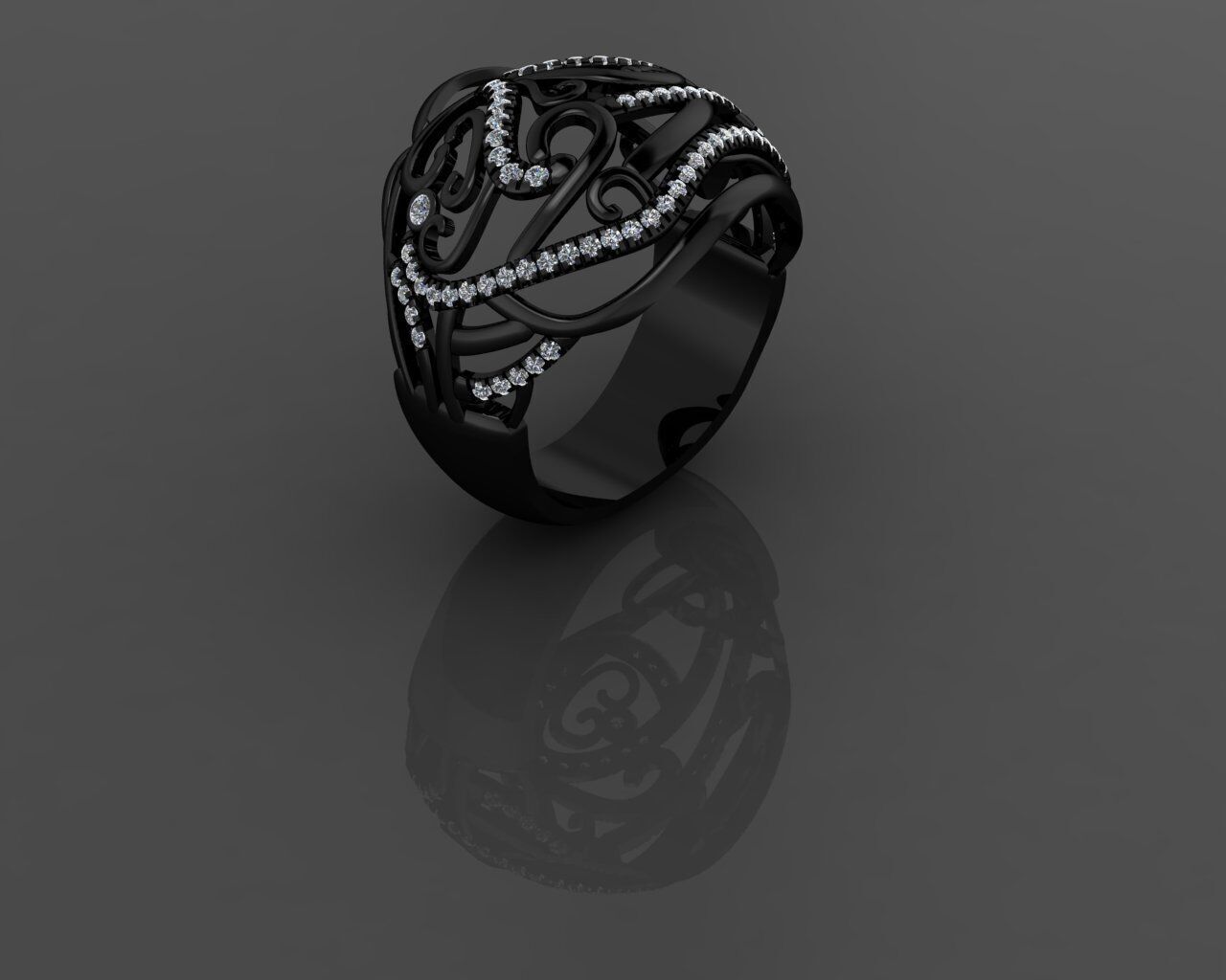 Women Ring 3D print model_23