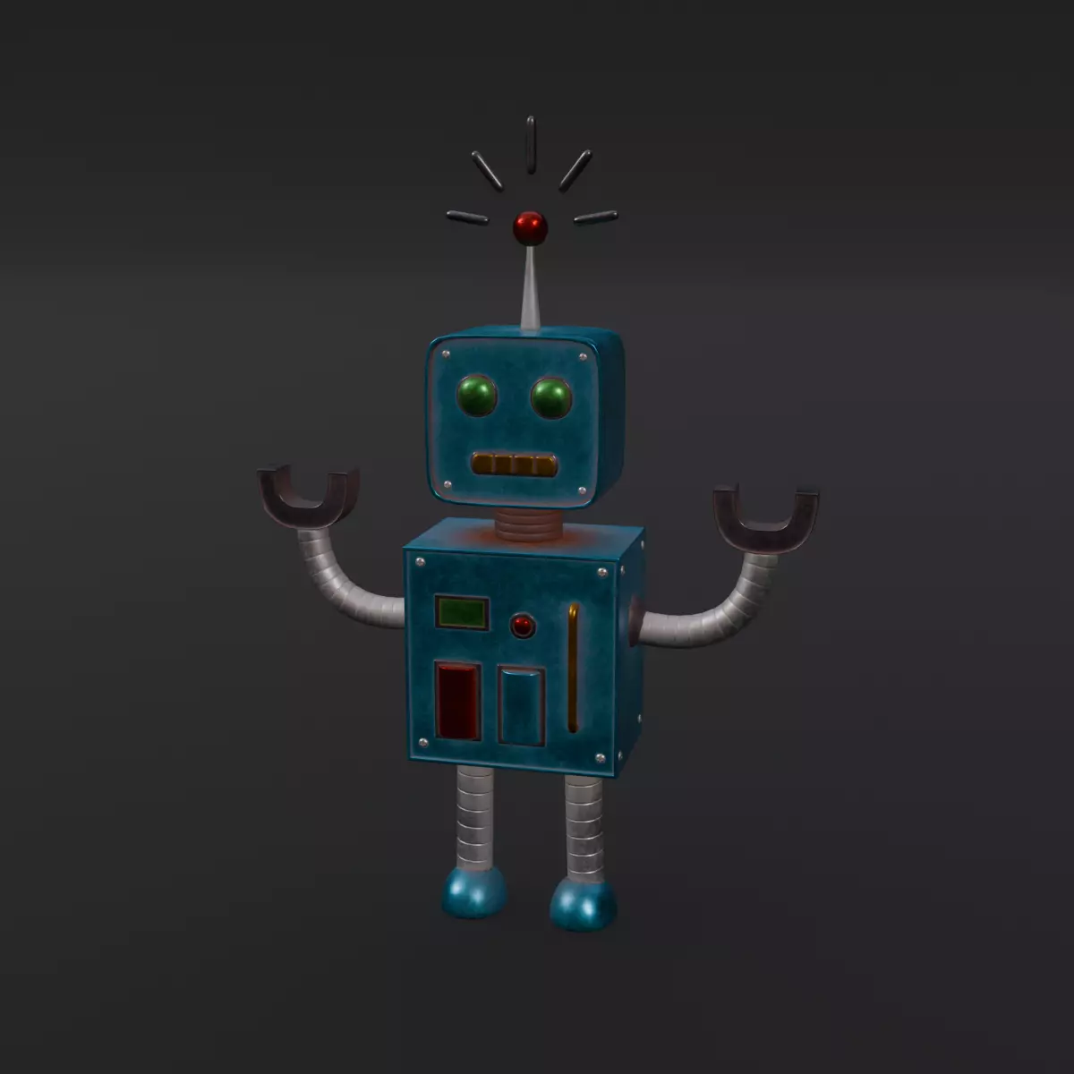 Robot Friend Low-poly 3D model_0