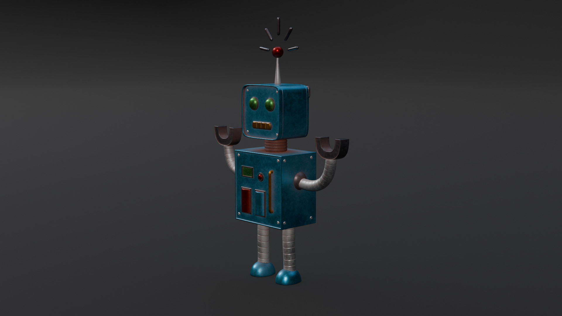 Robot Friend Low-poly 3D model_3