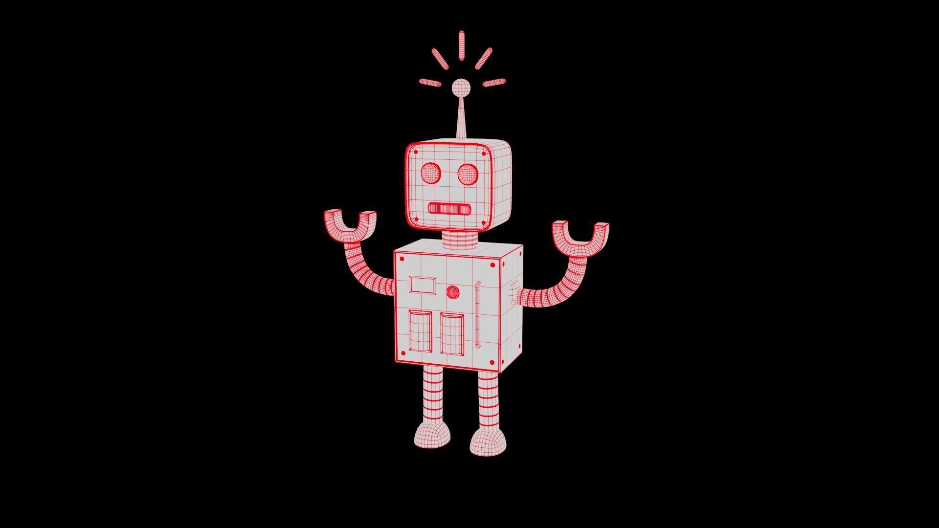 Robot Friend Low-poly 3D model_6