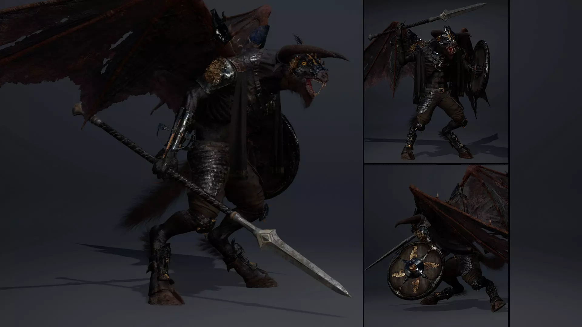 Night Spearman ArmWing Low-poly 3D model