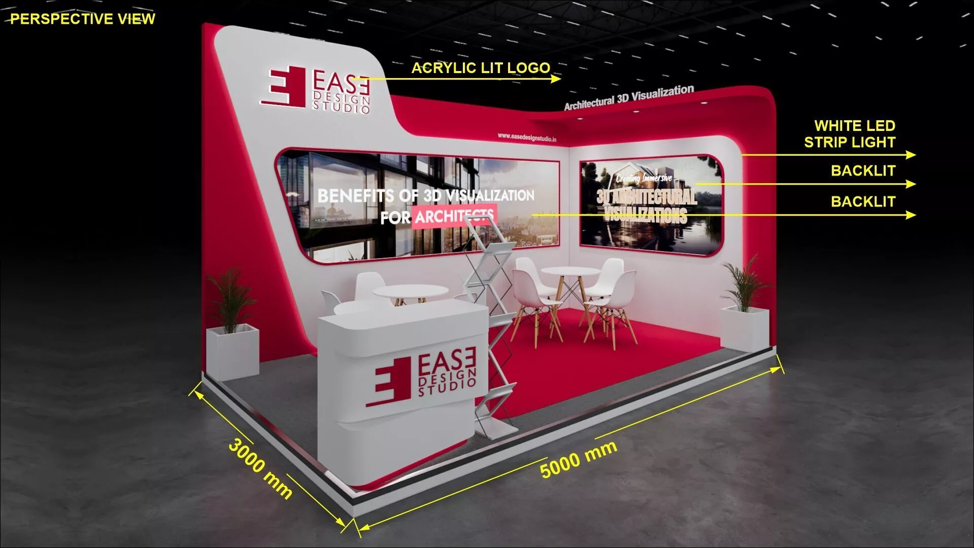 Modern 5x3m Exhibition Booth Design for Trade show 3D model