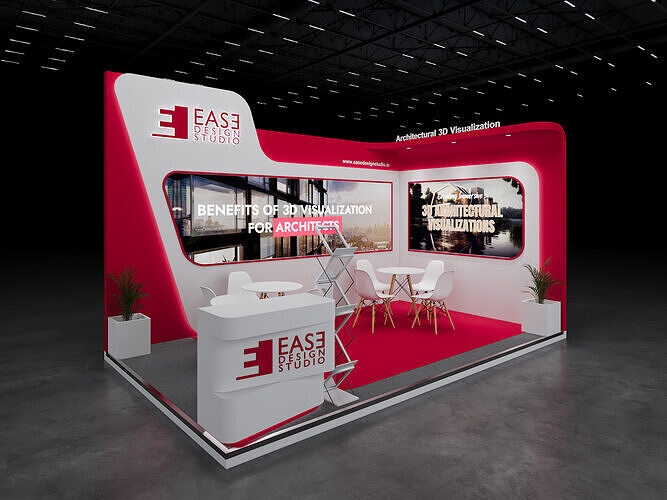 Exhibition Stand 5x3 2Sides D4V1 3D model 3D model