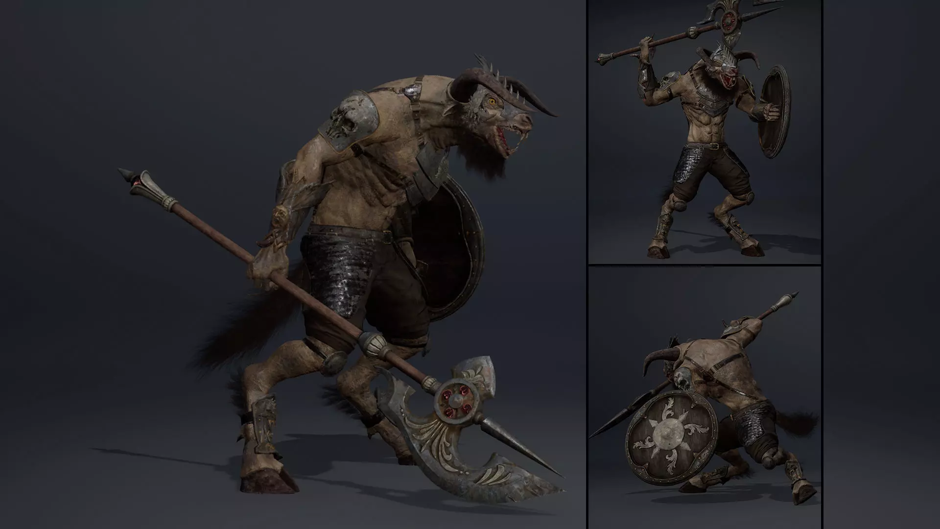 Night Spearman Arm2 Brutal Low-poly 3D model
