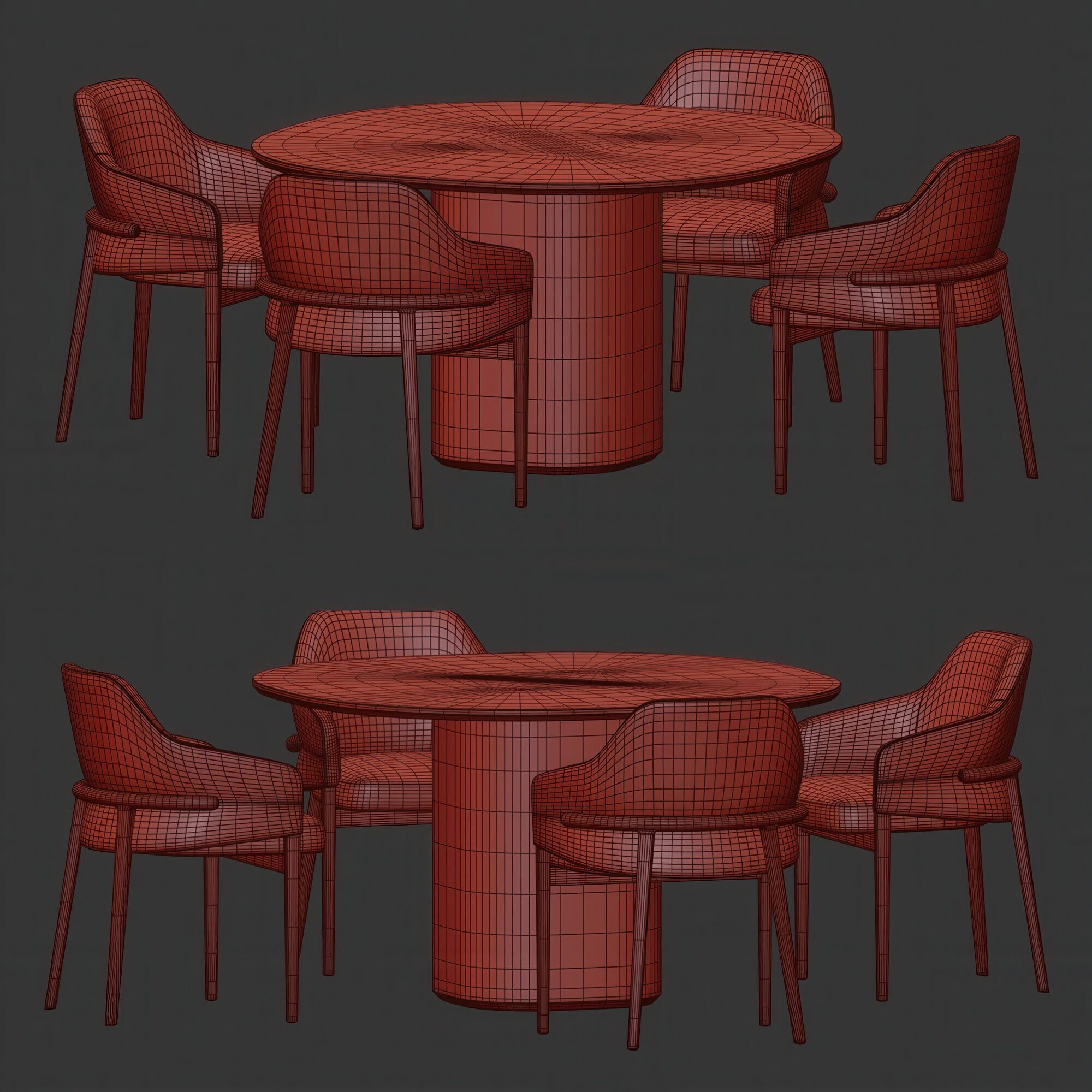 Dining Set 08 3D model_3