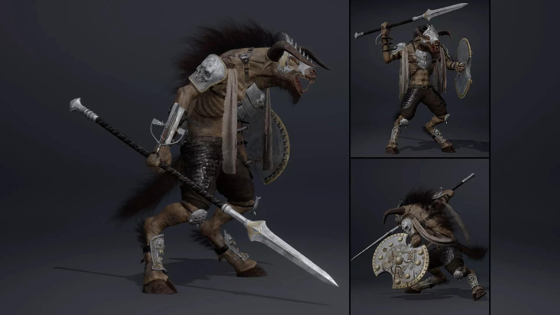 Night Spearman Arm2 Low-poly 3D model