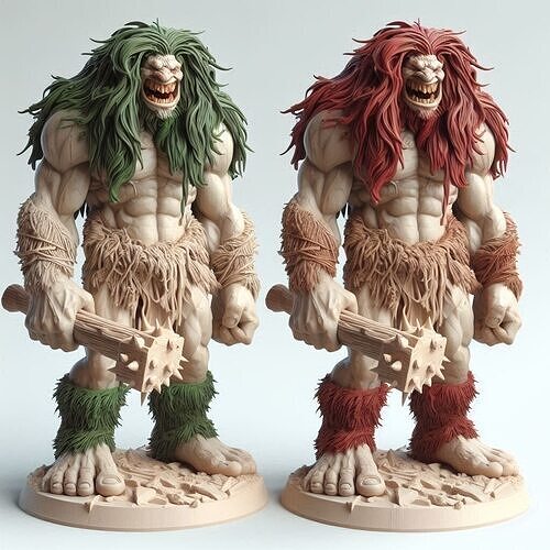 656    Malicious    Ivory    Troll   with   Club 3D print model