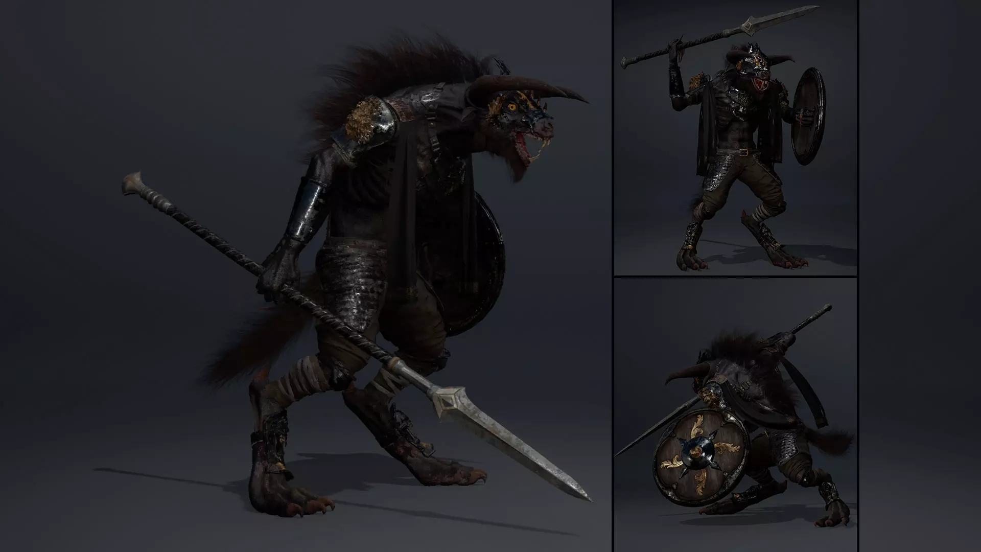 Night Spearman Arm1 Low-poly 3D model