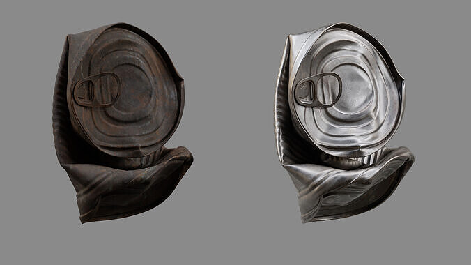 Crushed Food Can 07 3D model 2