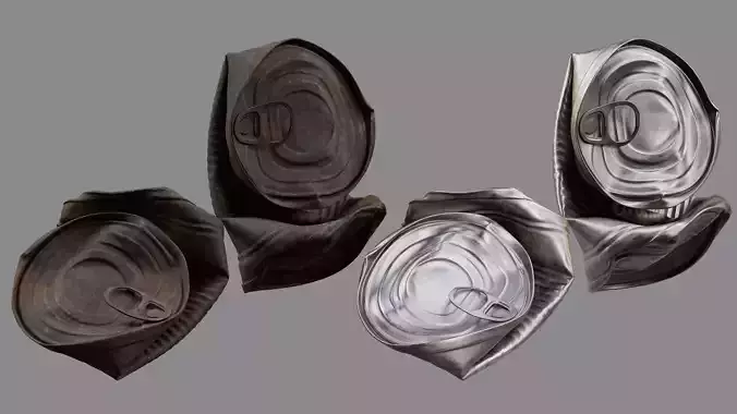 Crushed Food Can 07 3D model