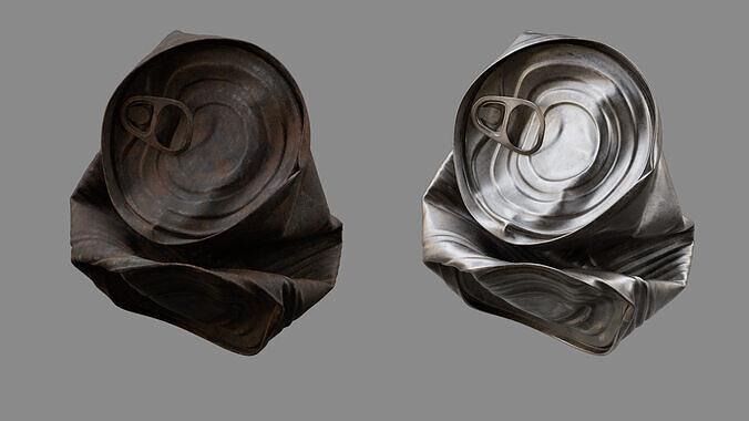 Crushed Food Can 07 3D model 3
