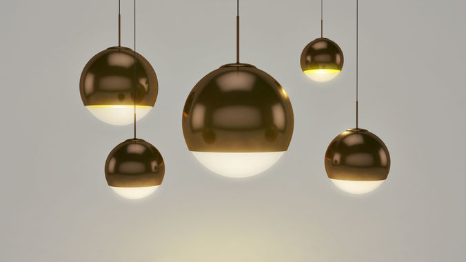 Tom Dixon  Ball Gold pendant lamp 3D model