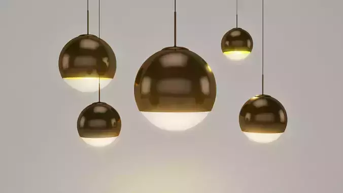Tom Dixon  Ball Gold pendant lamp 3D model