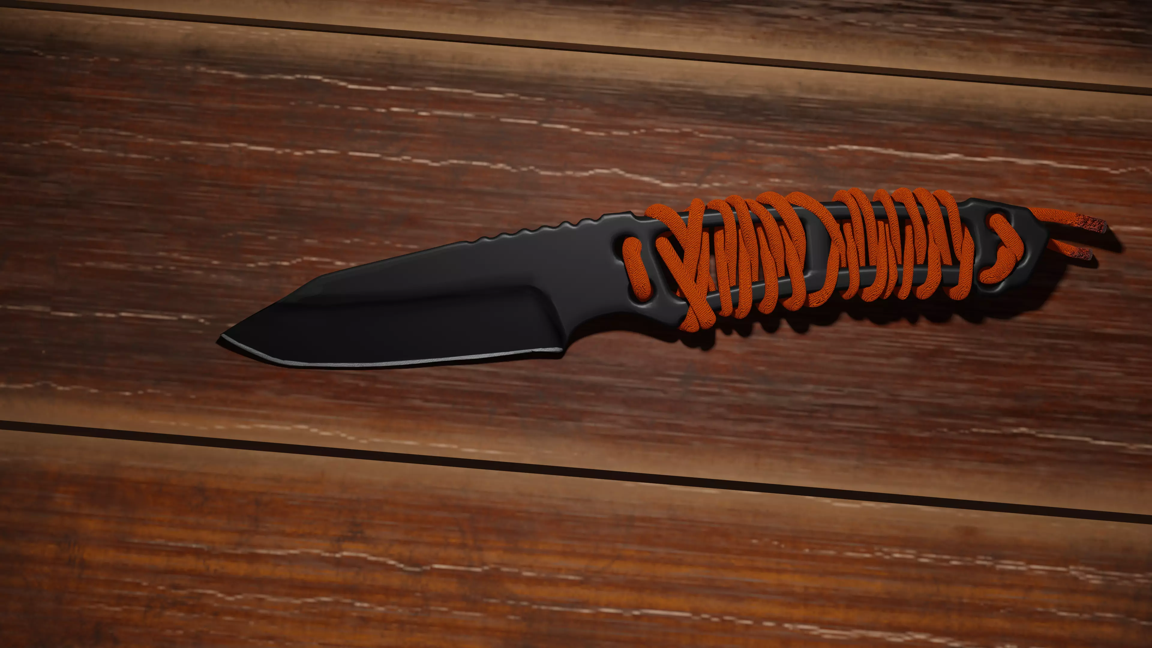 Knife with Rope Grip 3D Model 3D model_0