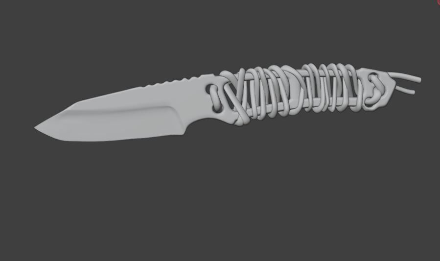Knife with Rope Grip 3D Model 3D model_1