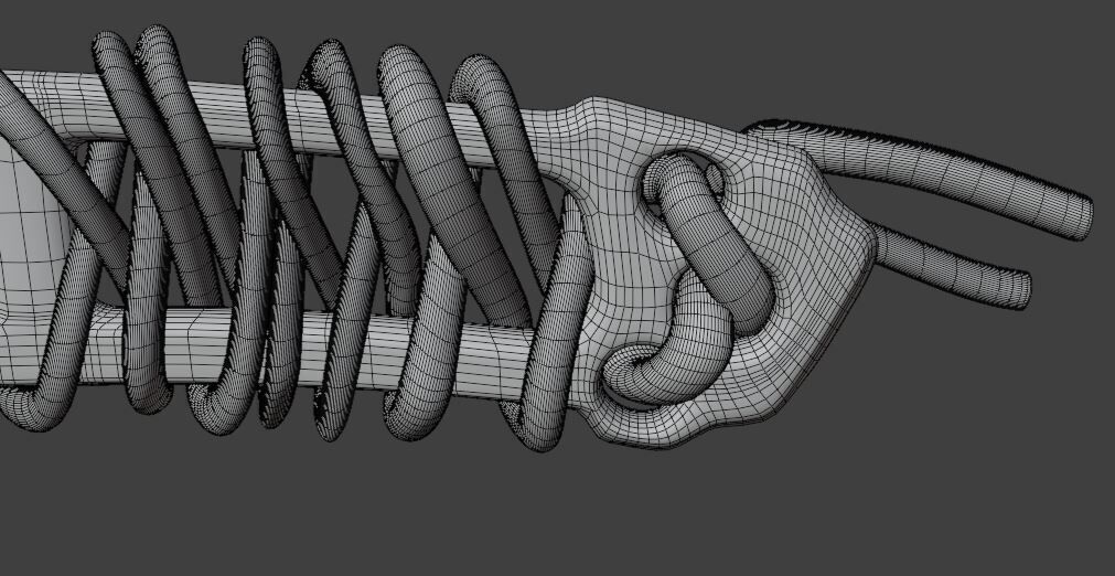 Knife with Rope Grip 3D Model 3D model_5