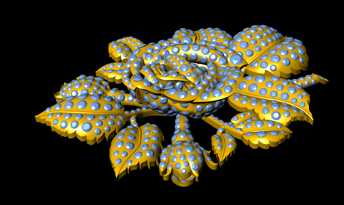 Rose pendant 3D print model_3