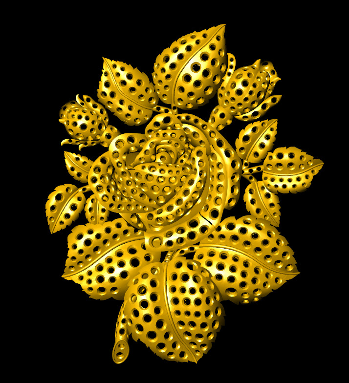 Rose pendant 3D print model_6