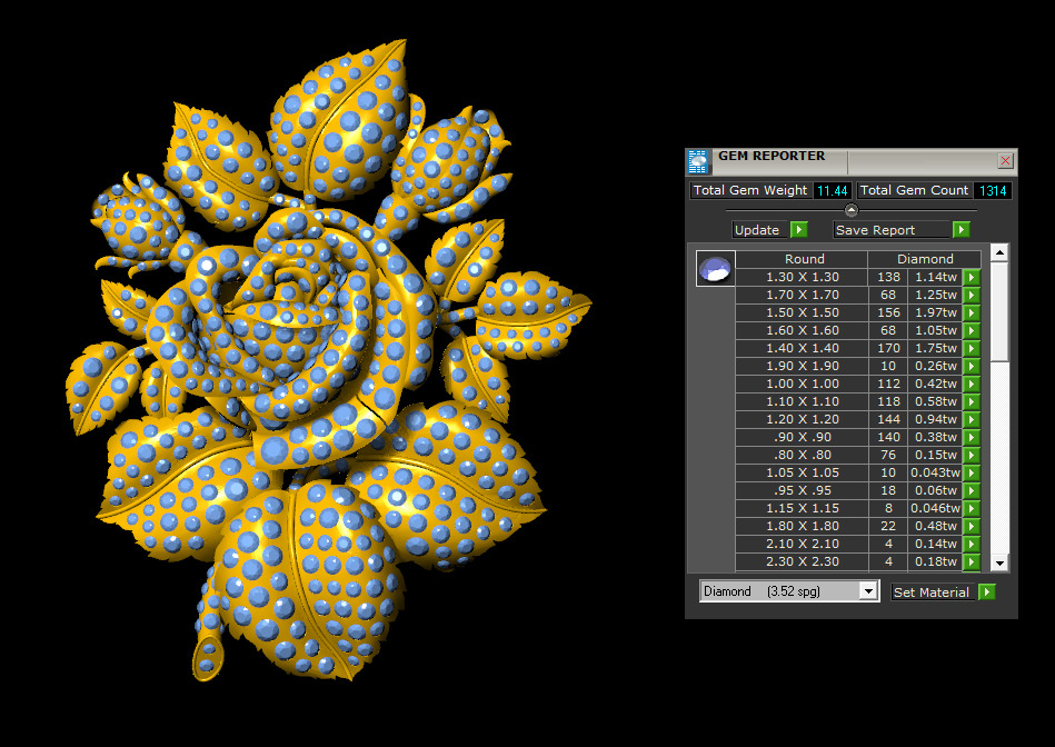 Rose pendant 3D print model_5