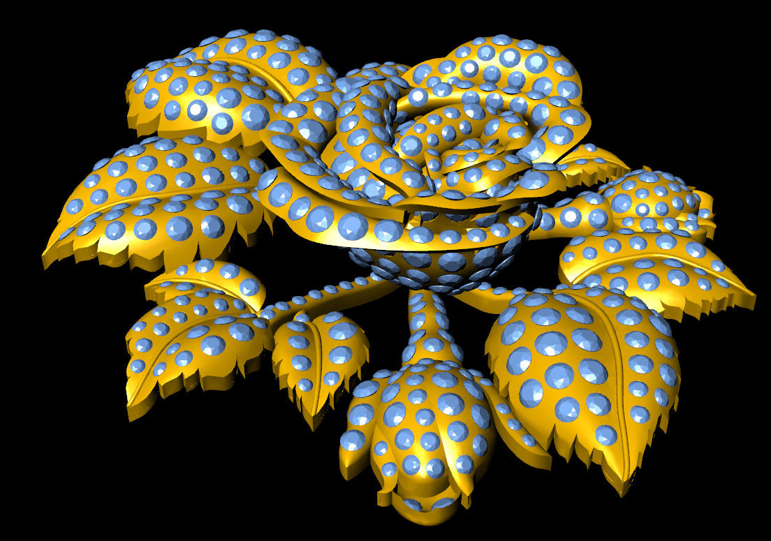 Rose pendant 3D print model_4