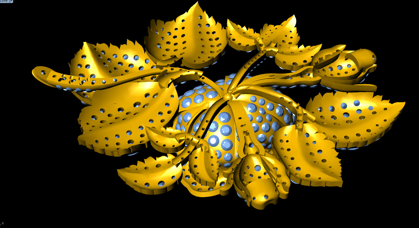 Rose pendant 3D print model_8