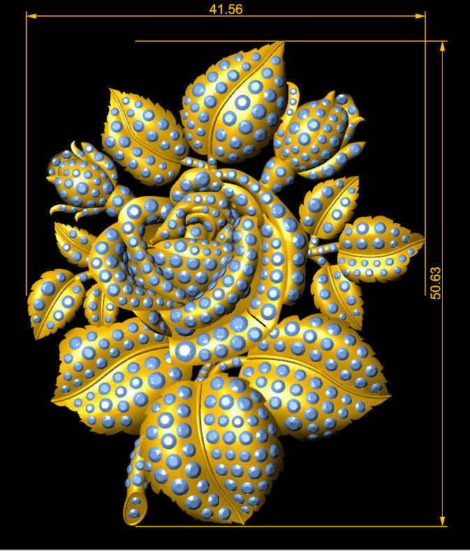 Rose pendant 3D print model_2