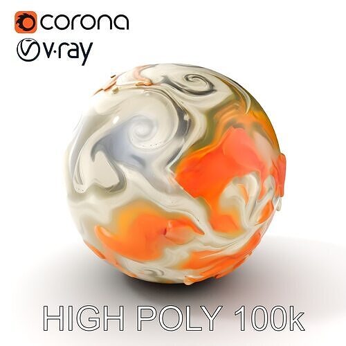 Abstract Planetary Sphere D Model Pack Low-poly 3D model