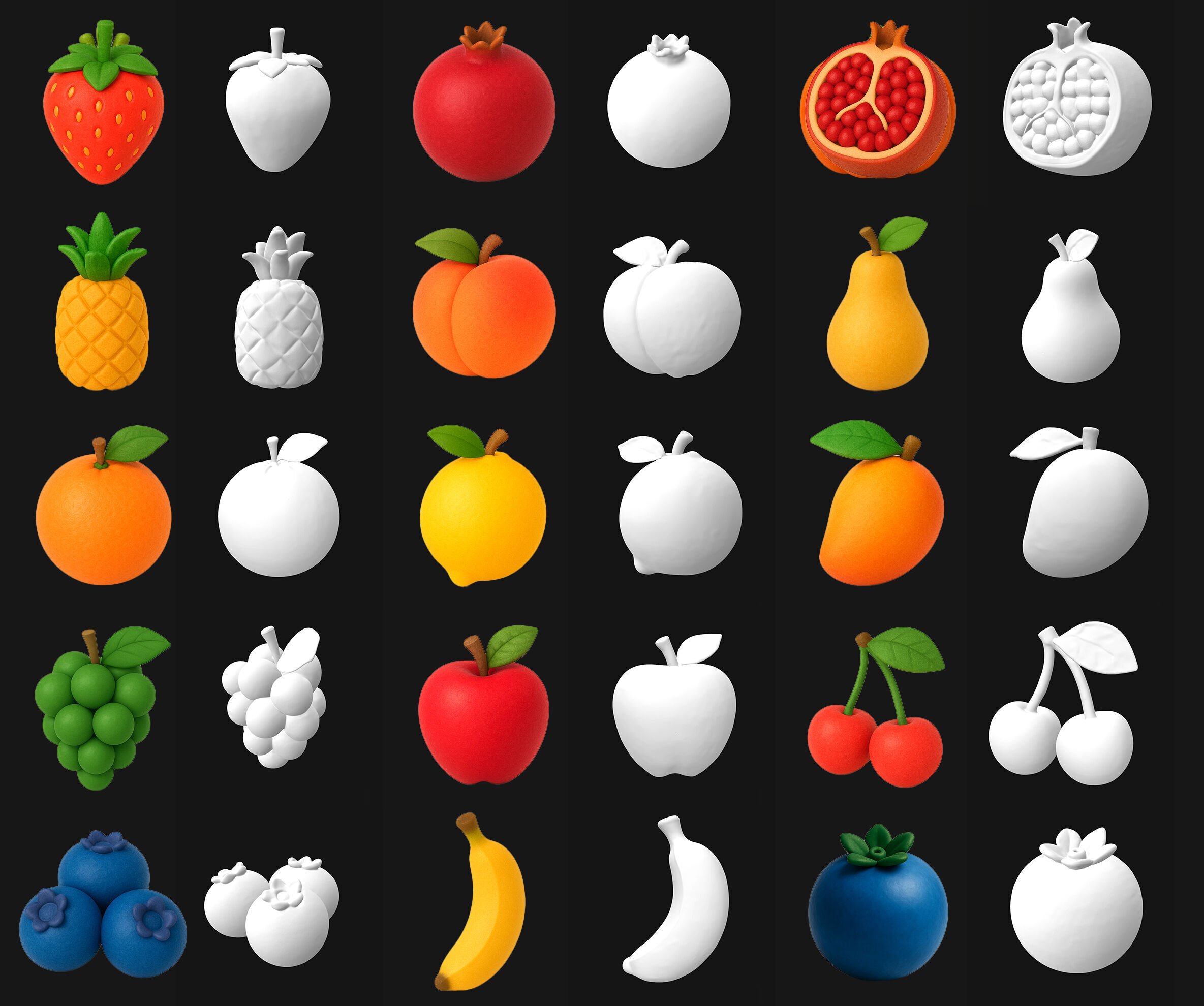 FRUIT FRIENDS PACK SET OF 15 PRINTABLE MODELS 3D print model_1