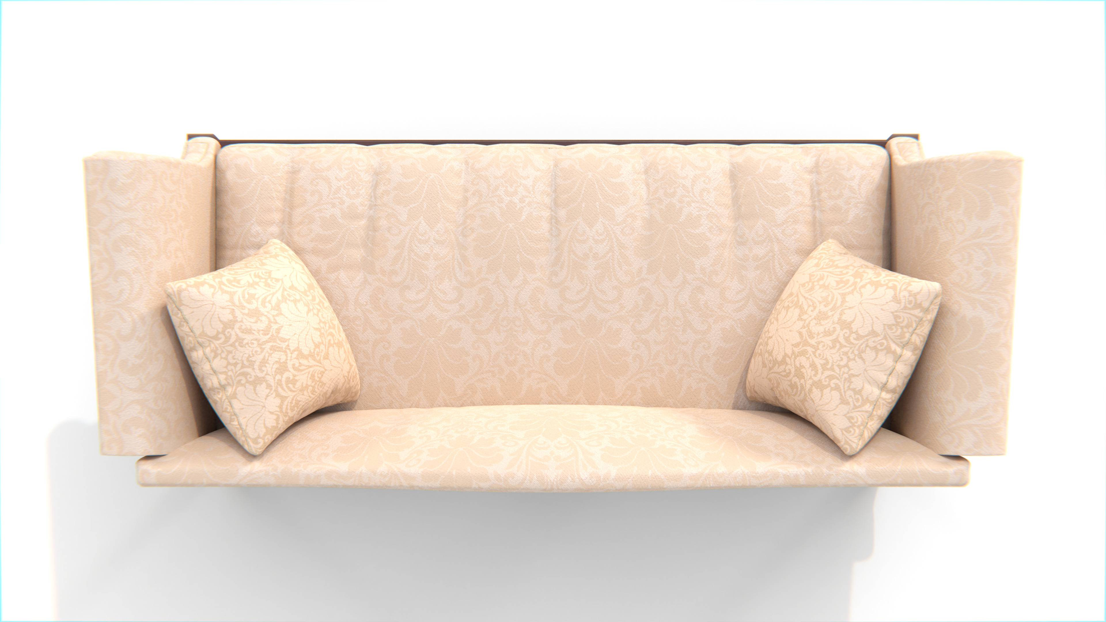 Vintage Camelback Settee Sofa Low-poly 3D model_7