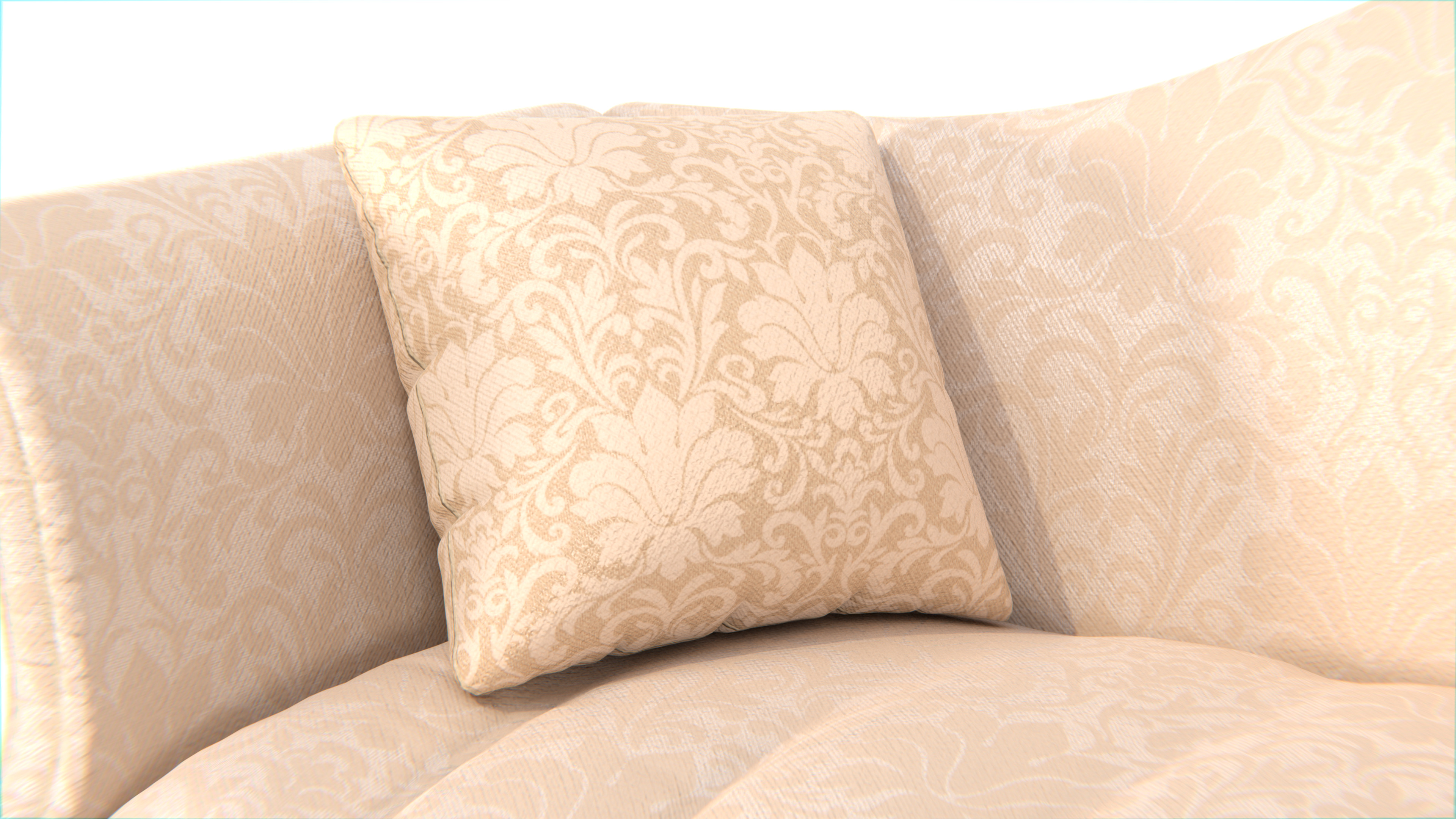 Vintage Camelback Settee Sofa Low-poly 3D model_6