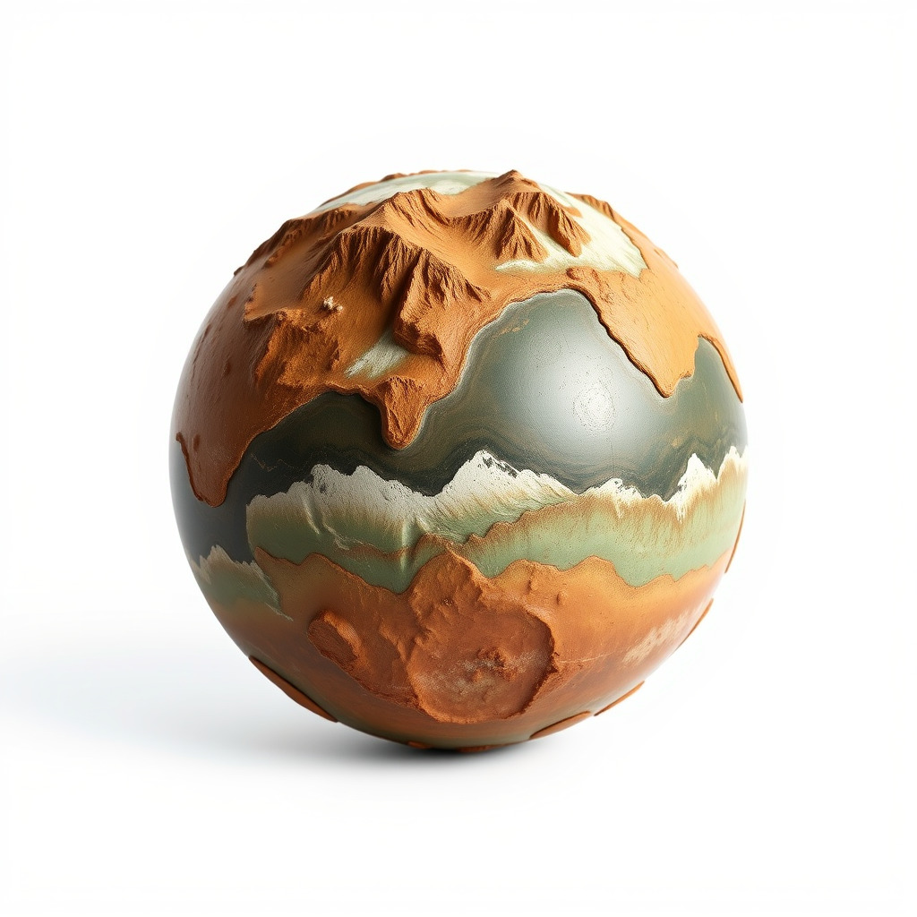 Planetary Terrain Sphere Model Pack Low-poly 3D model_3