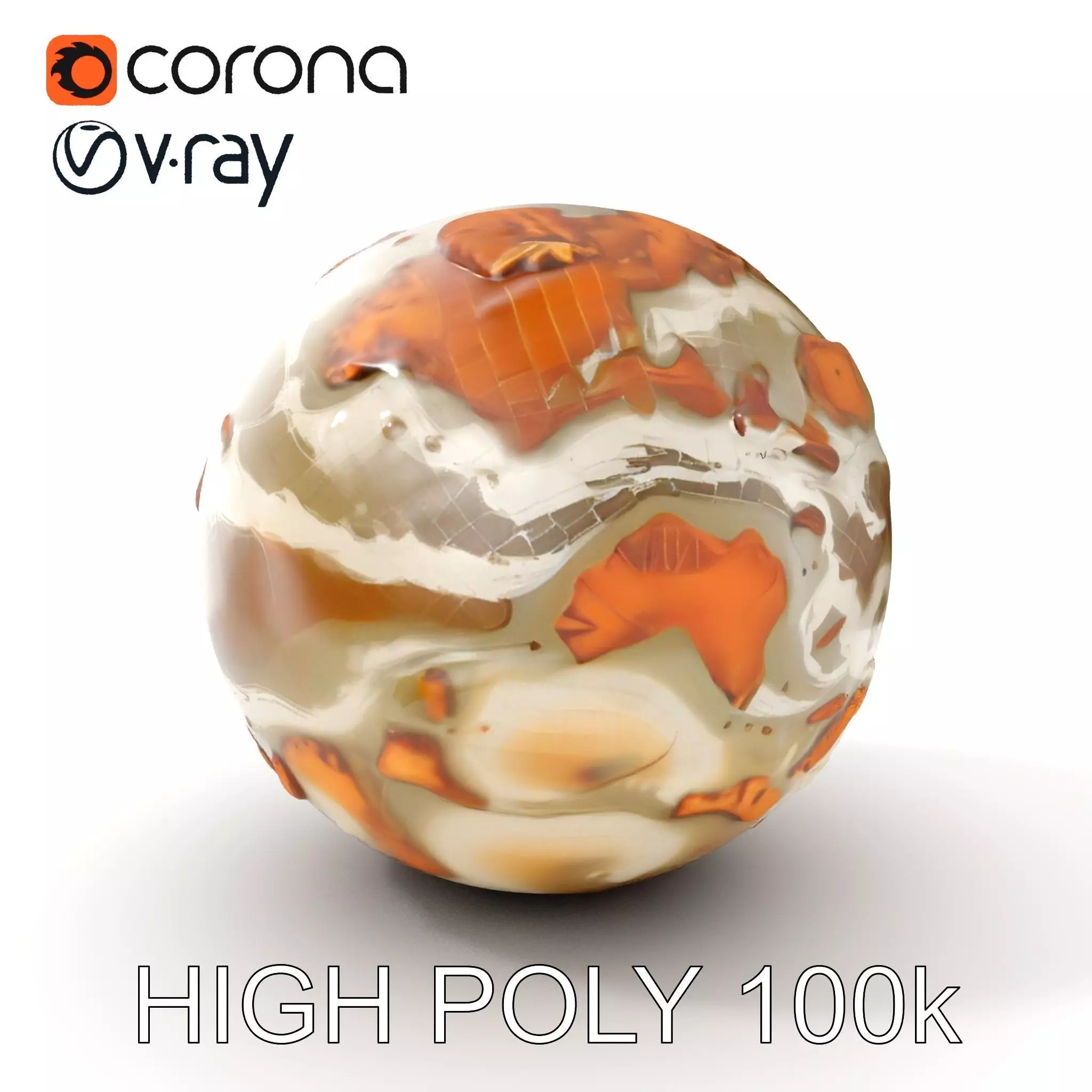 Detailed Topographic Globe Model Pack Low-poly 3D model_0