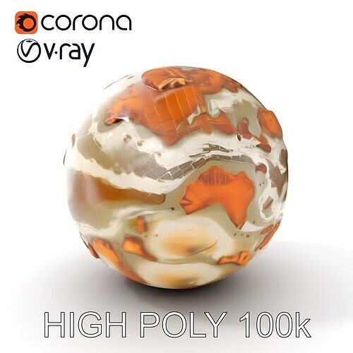 Detailed Topographic Globe Model Pack Low-poly 3D model