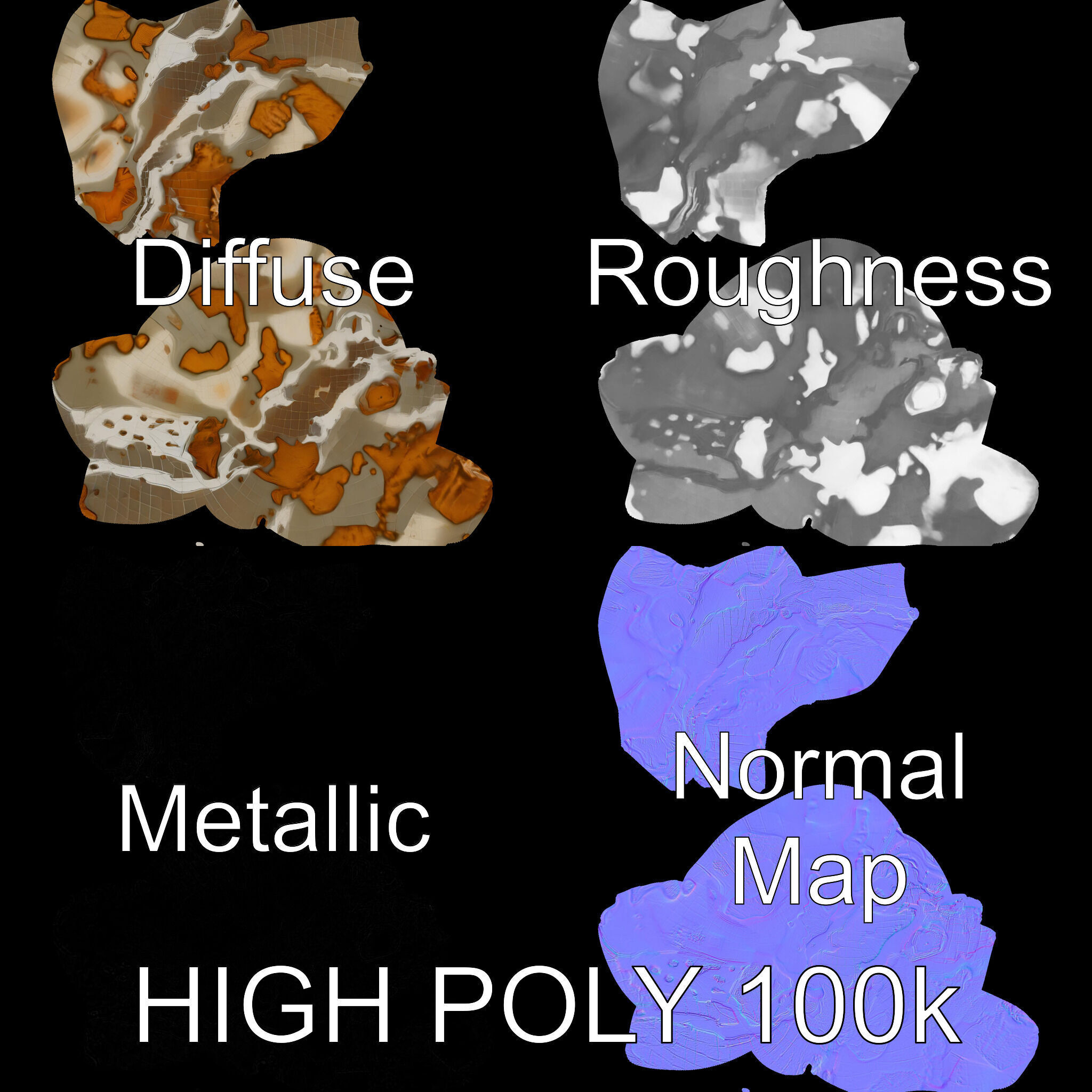 Detailed Topographic Globe Model Pack Low-poly 3D model_4