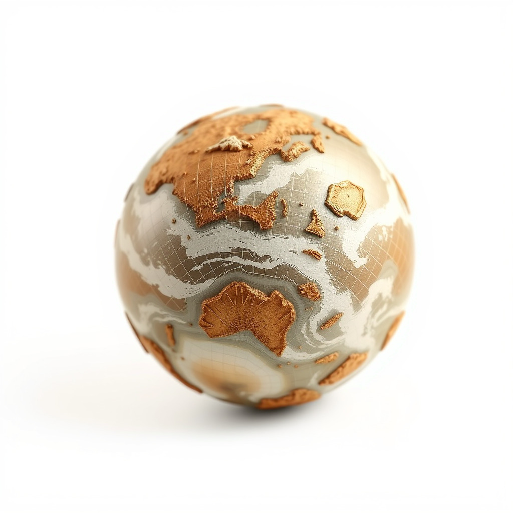 Detailed Topographic Globe Model Pack Low-poly 3D model_3
