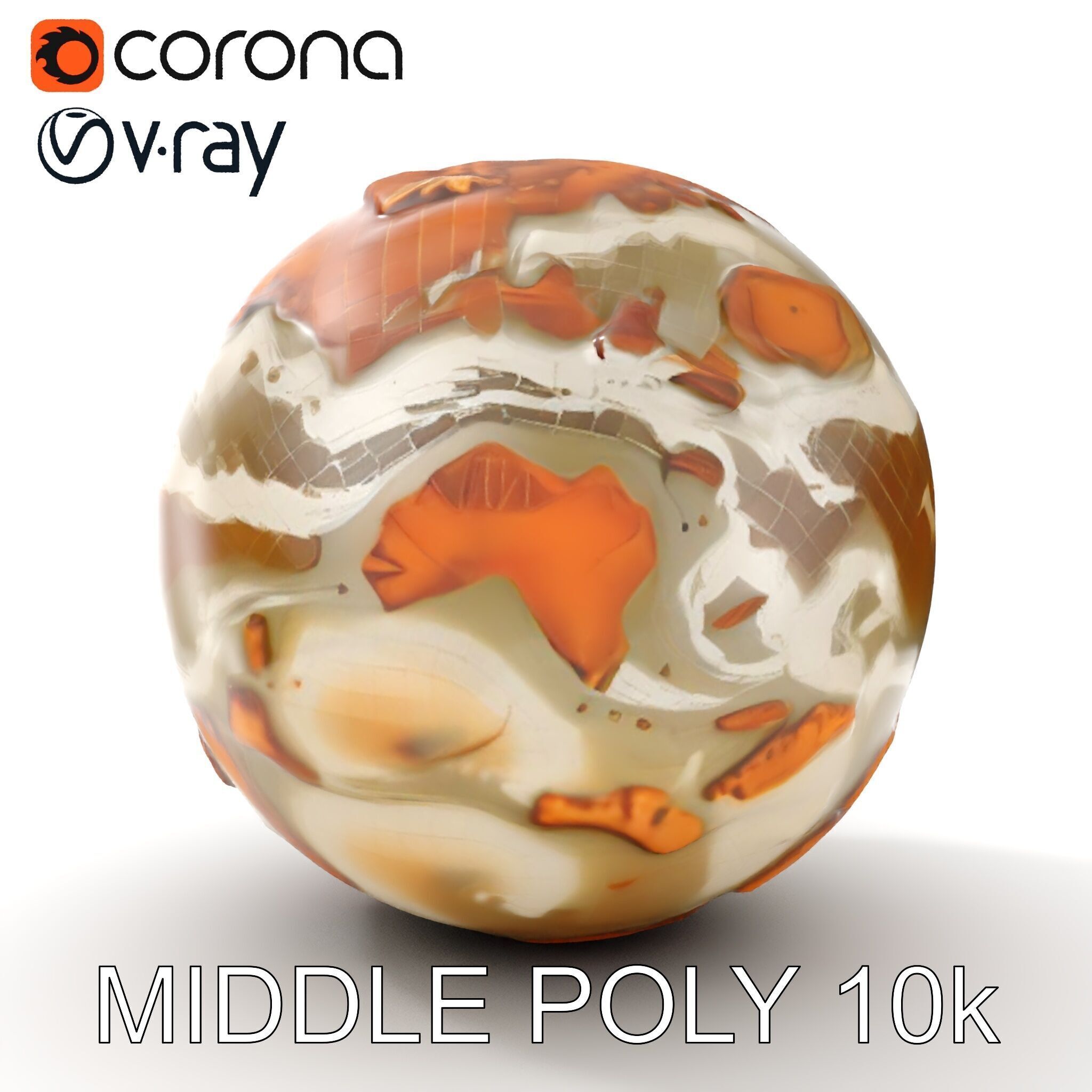 Detailed Topographic Globe Model Pack Low-poly 3D model_7