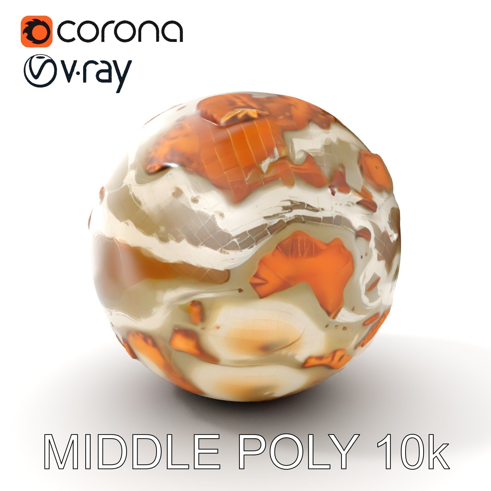 Detailed Topographic Globe Model Pack Low-poly 3D model_13