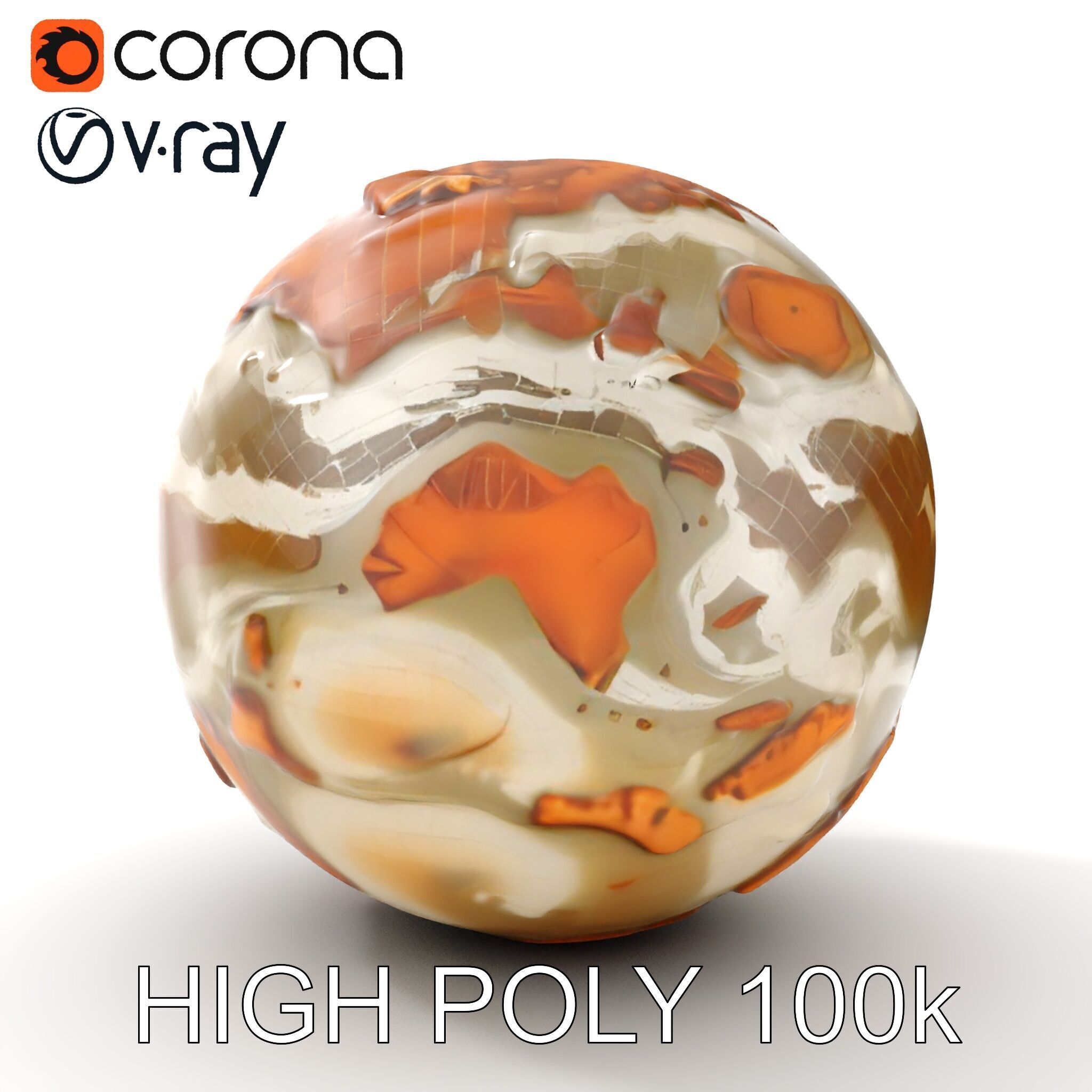 Detailed Topographic Globe Model Pack Low-poly 3D model_23