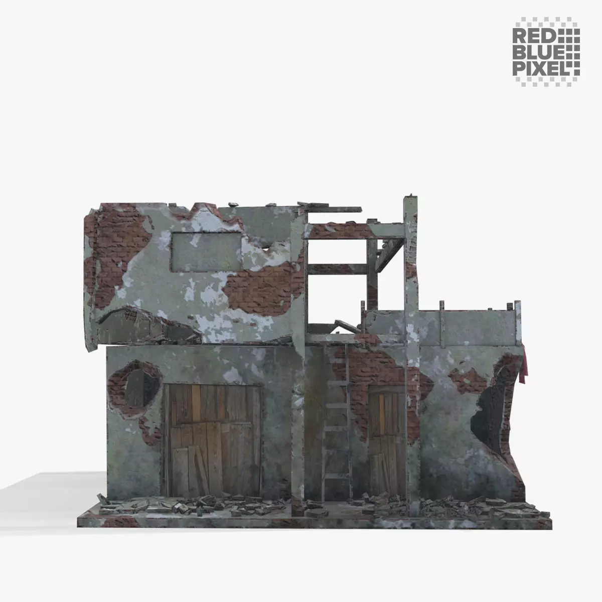 Broken Building 01 Low-poly 3D model