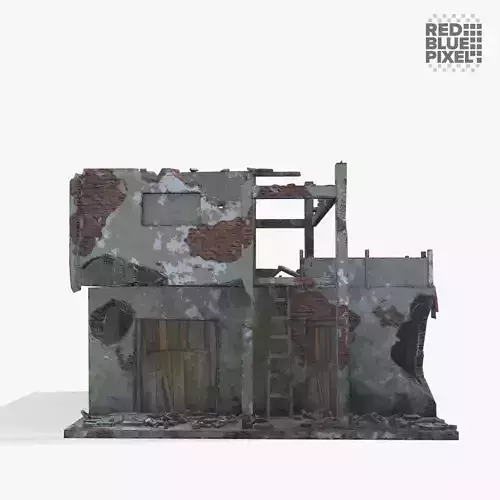 Broken Building  01 Low-poly 3D model