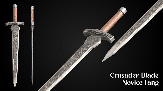 Stylized Knight Sword - Crusader Blade - Novice Fang 3D model