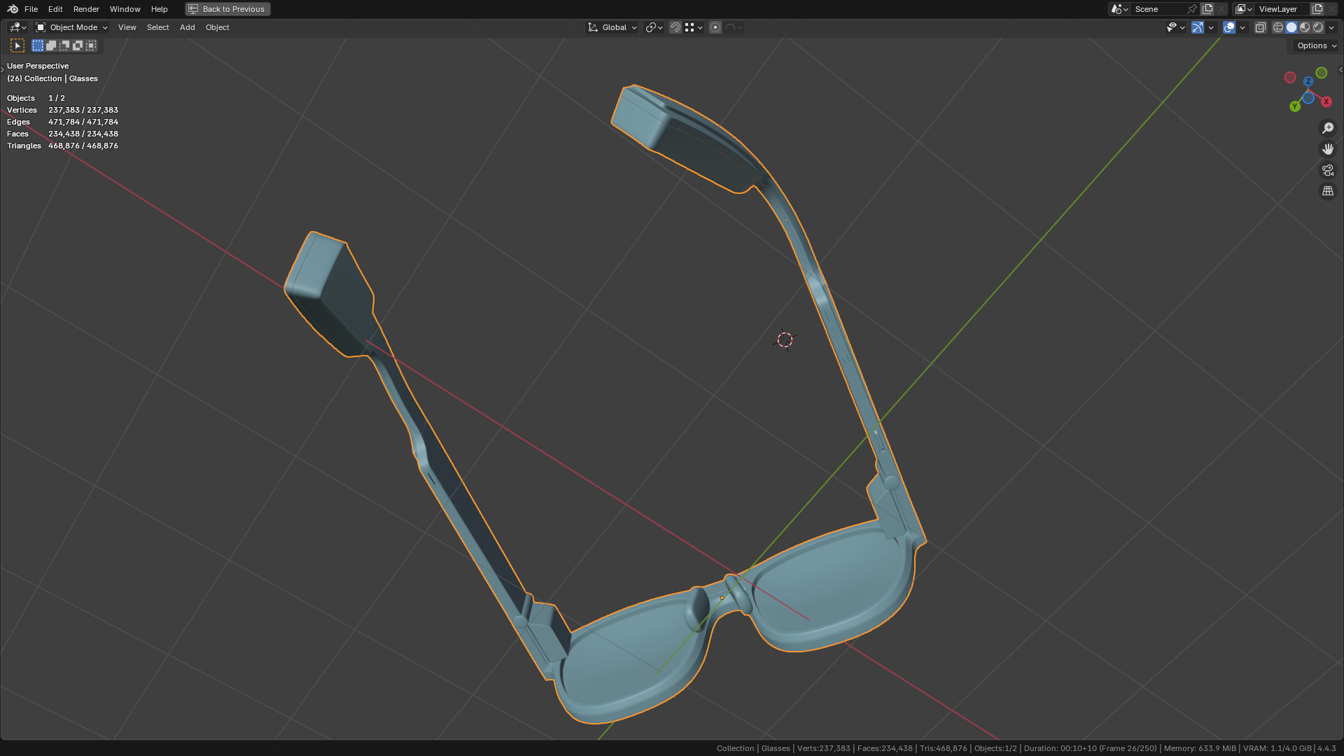 TCL Rayneo X2 AR Glasses 80 percent  similar 3D model_9